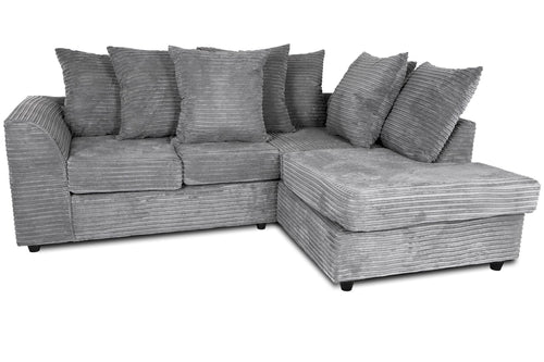 Bryant Grey Cord Corner Sofa: Left or Right Orientation
