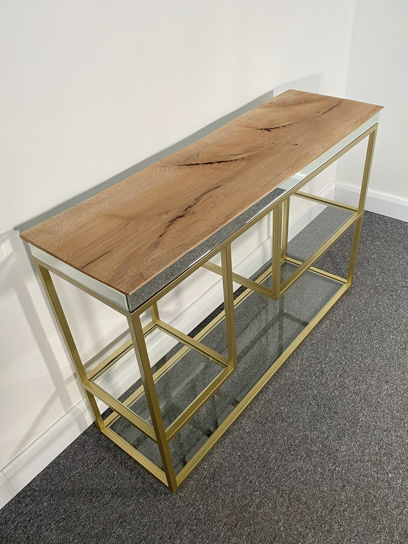 Pippard Oak & Mirrored 120cm Console Table