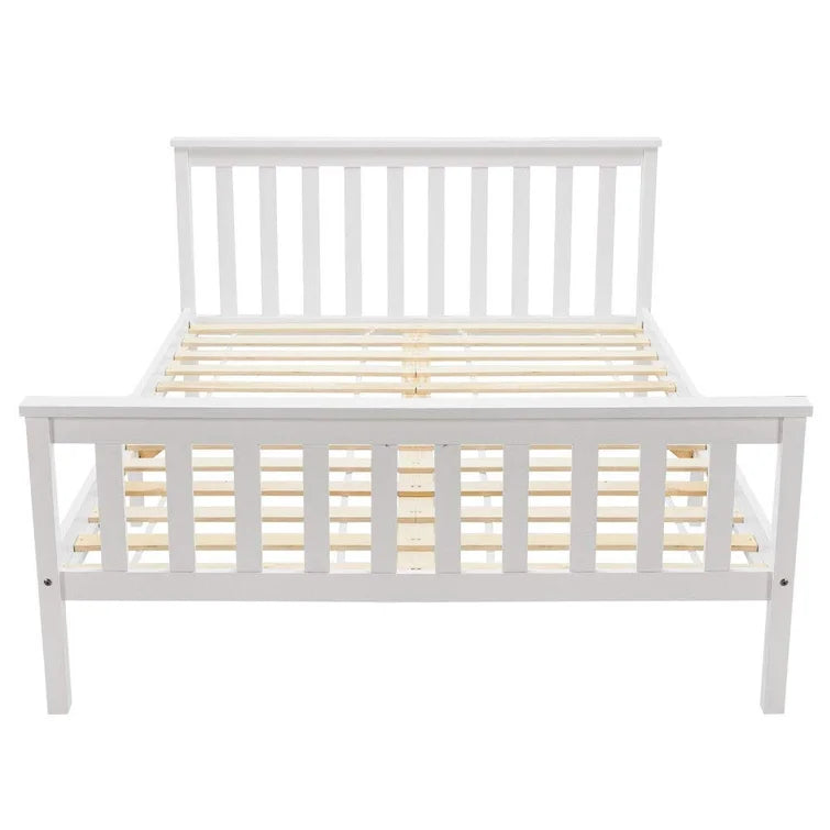 Rigdon White Wood Double Bed Frame