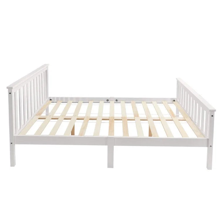 Rigdon White Wood Double Bed Frame