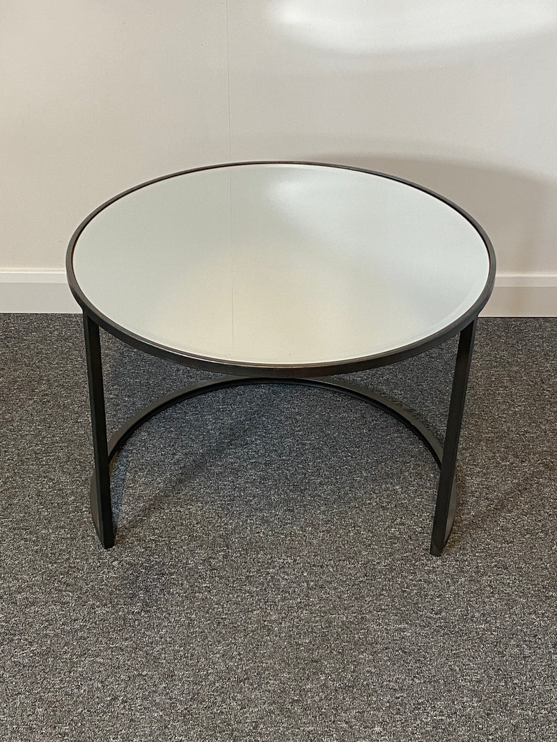 Argyle Round Large Mirrored Side Table