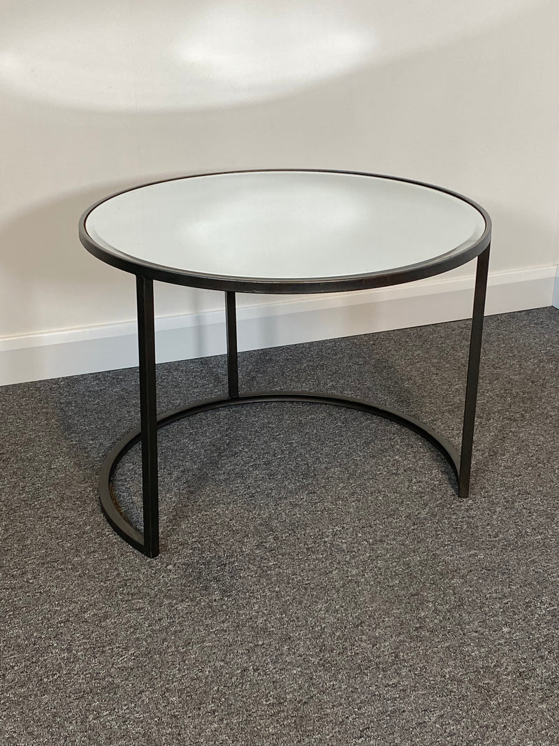 Argyle Round Large Mirrored Side Table