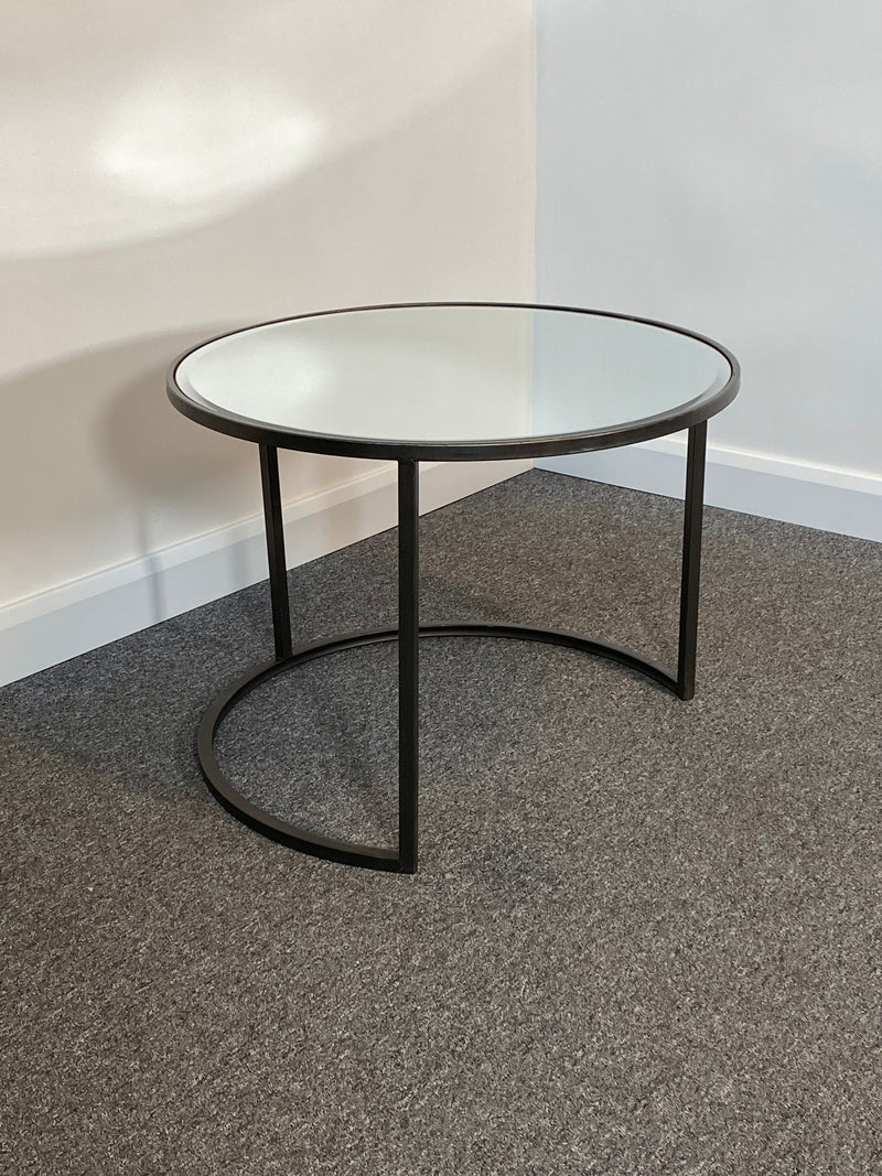 Argyle Round Large Mirrored Side Table