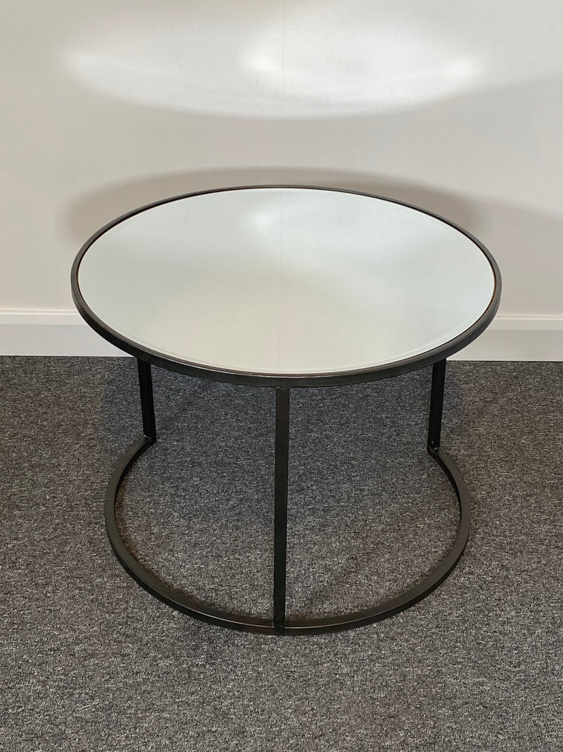 Argyle Round Large Mirrored Side Table