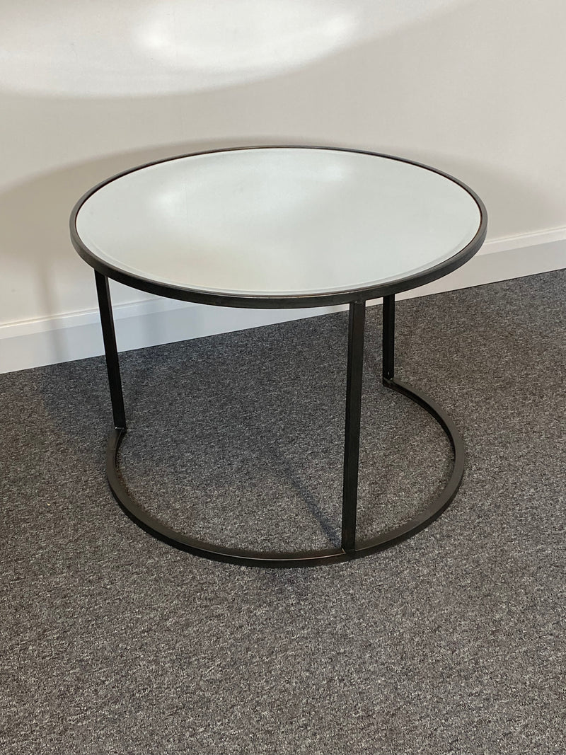 Argyle Round Large Mirrored Side Table