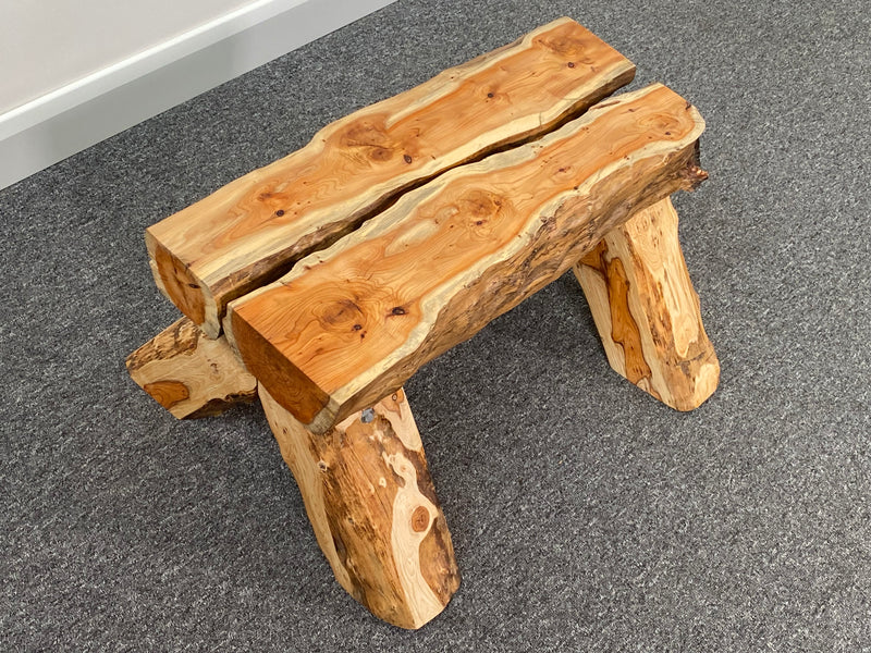 Handmade Bronson 69cm Live Edge Chunky Yew Bench