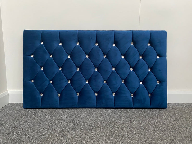 Chesterfield Blue Upholstered Double Headboard