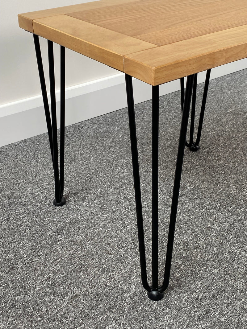 Hudson Oak Side Table with Hairpin Legs