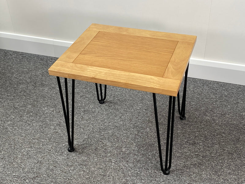 Hudson Oak Side Table with Hairpin Legs
