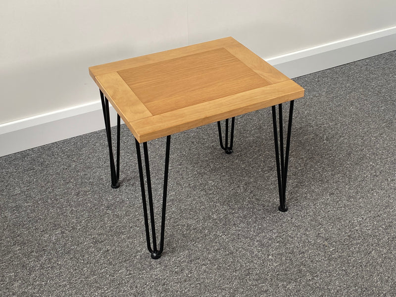 Hudson Oak Side Table with Hairpin Legs