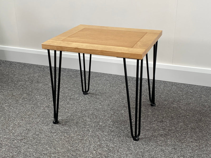 Hudson Oak Side Table with Hairpin Legs