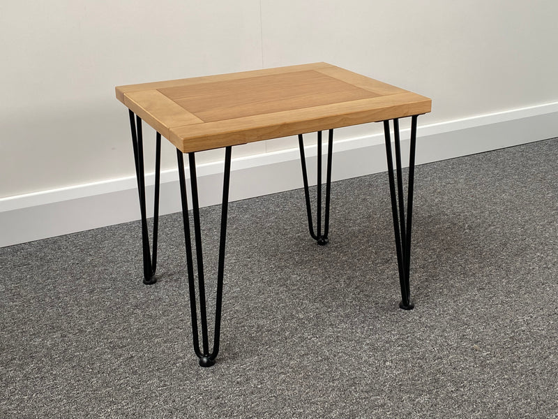 Hudson Oak Side Table with Hairpin Legs