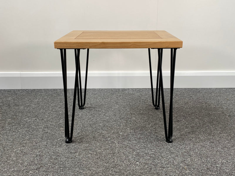 Hudson Oak Side Table with Hairpin Legs