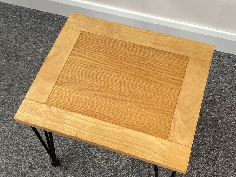 Hudson Oak Side Table with Hairpin Legs