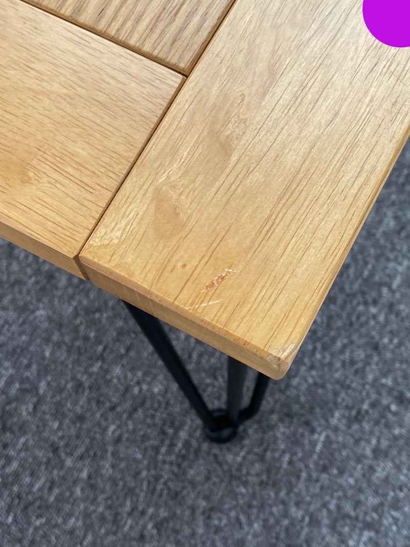 Hudson Oak Side Table with Hairpin Legs