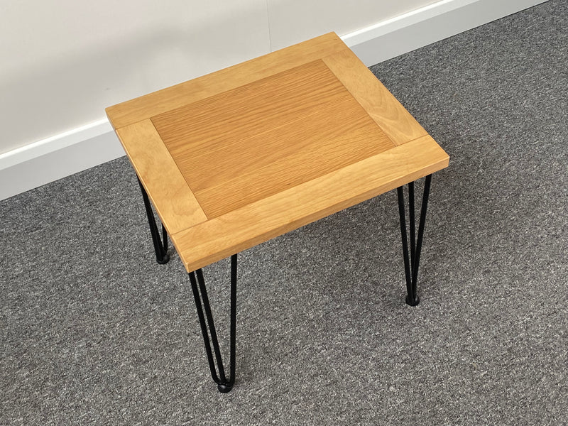 Hudson Oak Side Table with Hairpin Legs