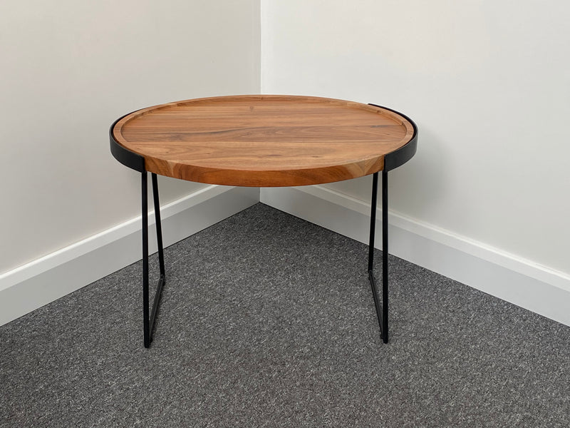 Nelle Wood & Metal Oval Side Table