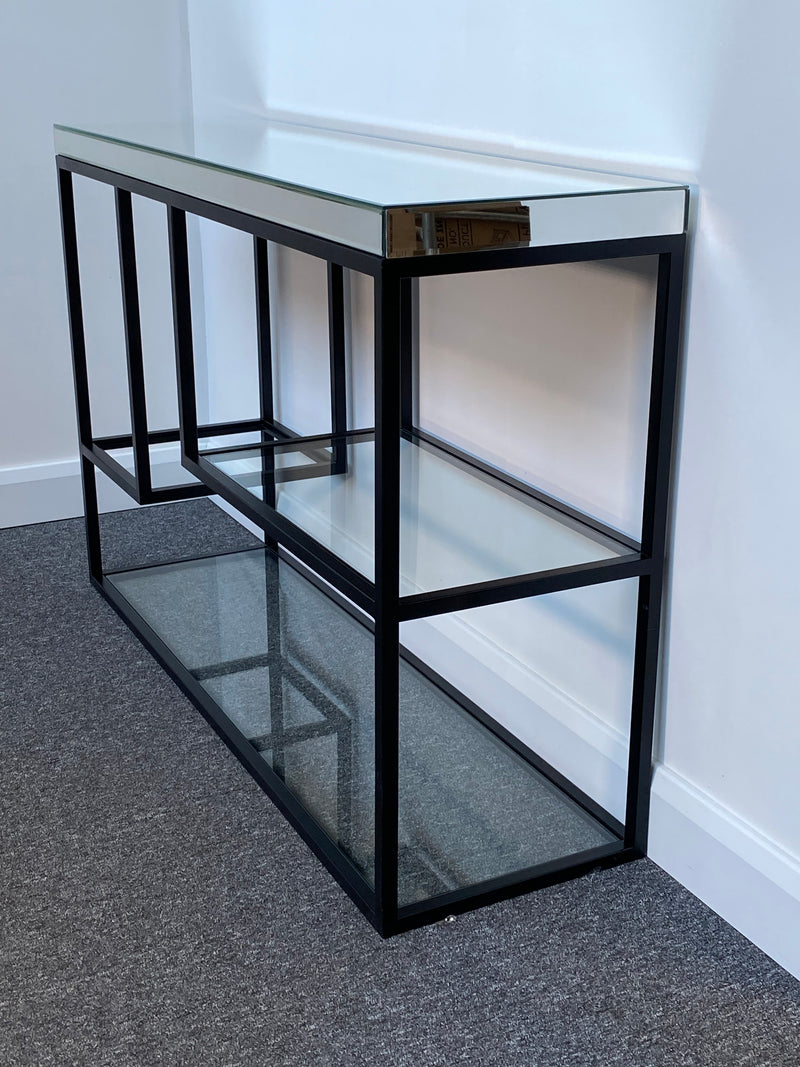 Pippard Black & Mirrored Console Table