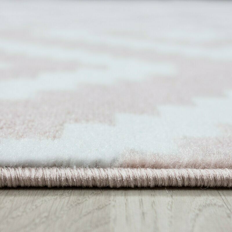 Saima 200 x 290cm Woven Area Rug: Light Pink