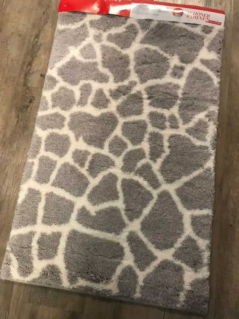 Mauritius 60 x 100cm Deep Shaggy Pile Non-Slip Bathroom Mat: Grey
