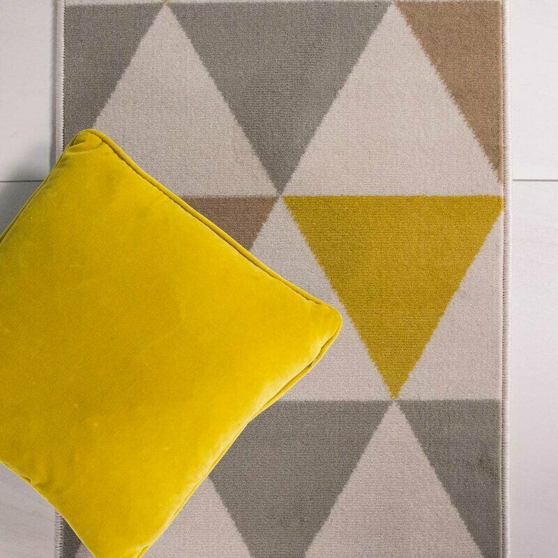 Zhora 80 x 150cm Rectangular Area Rug: Ochre Yellow / Grey