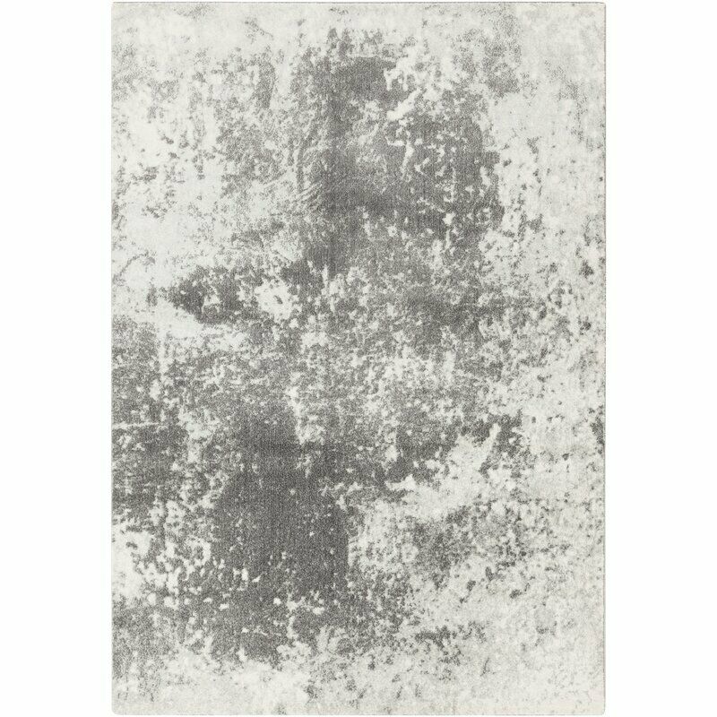 Carvell 19 x 170cm Mottled Faded Effect Area Rug: Grey