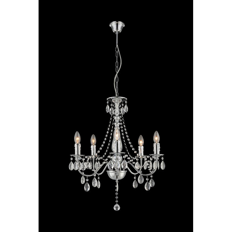 William 5-Light Chrome Candle Chandelier