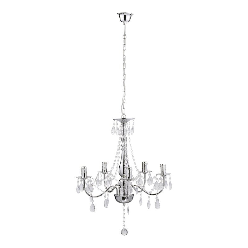 William 5-Light Chrome Candle Chandelier