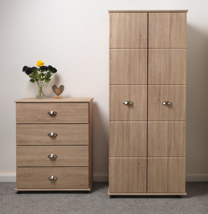 Beethoven 2 Piece Bedroom Furniture Set: Double Wardrobe and Chest of Drawers