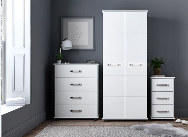 Beethoven 3 Piece Bedroom Furniture Set: Double Wardrobe, 4 Drawer Chest and 3 Drawer Chest