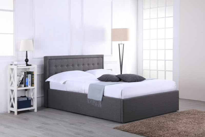 Kaya Grey Upholstered Ottoman Bed Frame