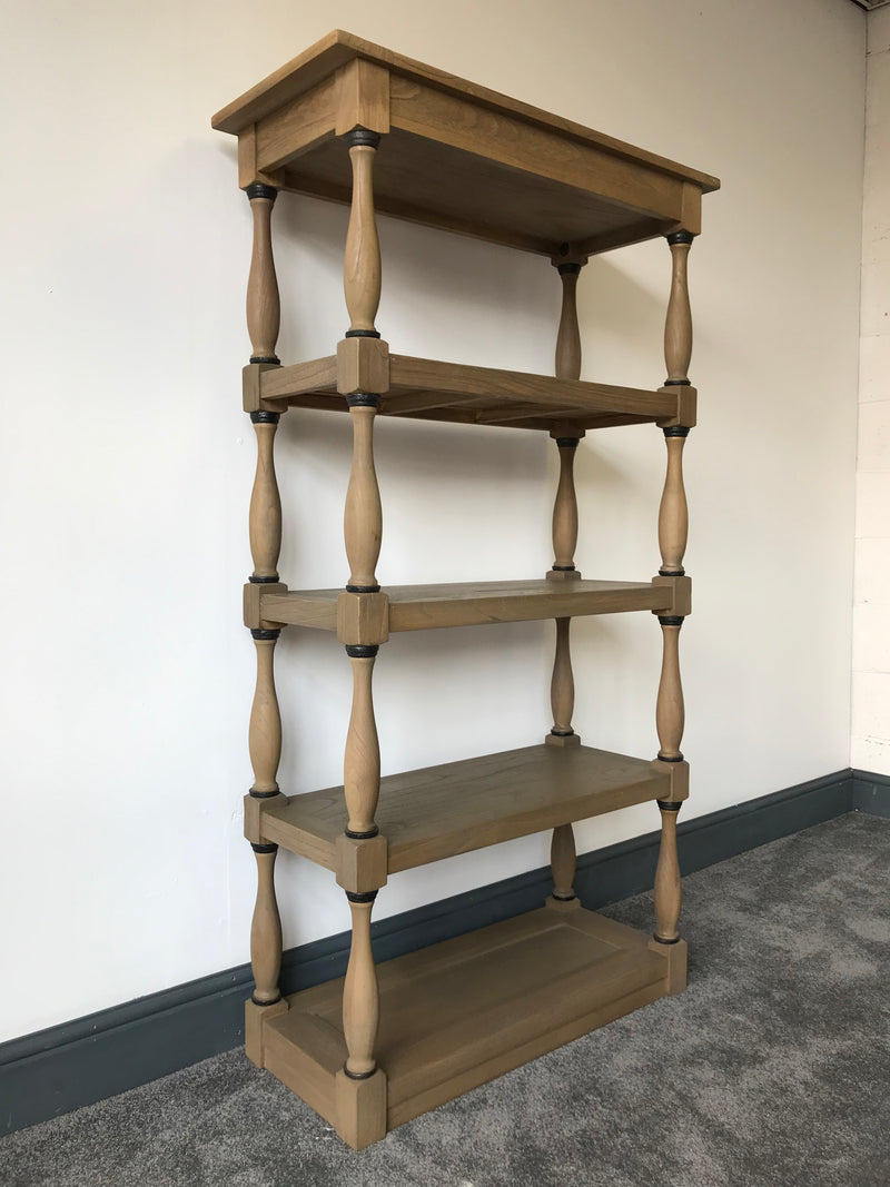 Rustic Wood & Iron 4-Tier Bookcase