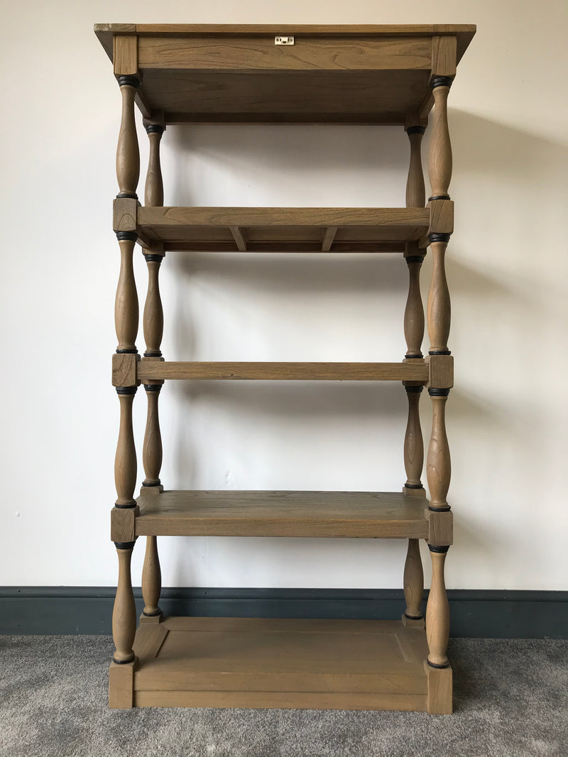 Rustic Wood & Iron 4-Tier Bookcase