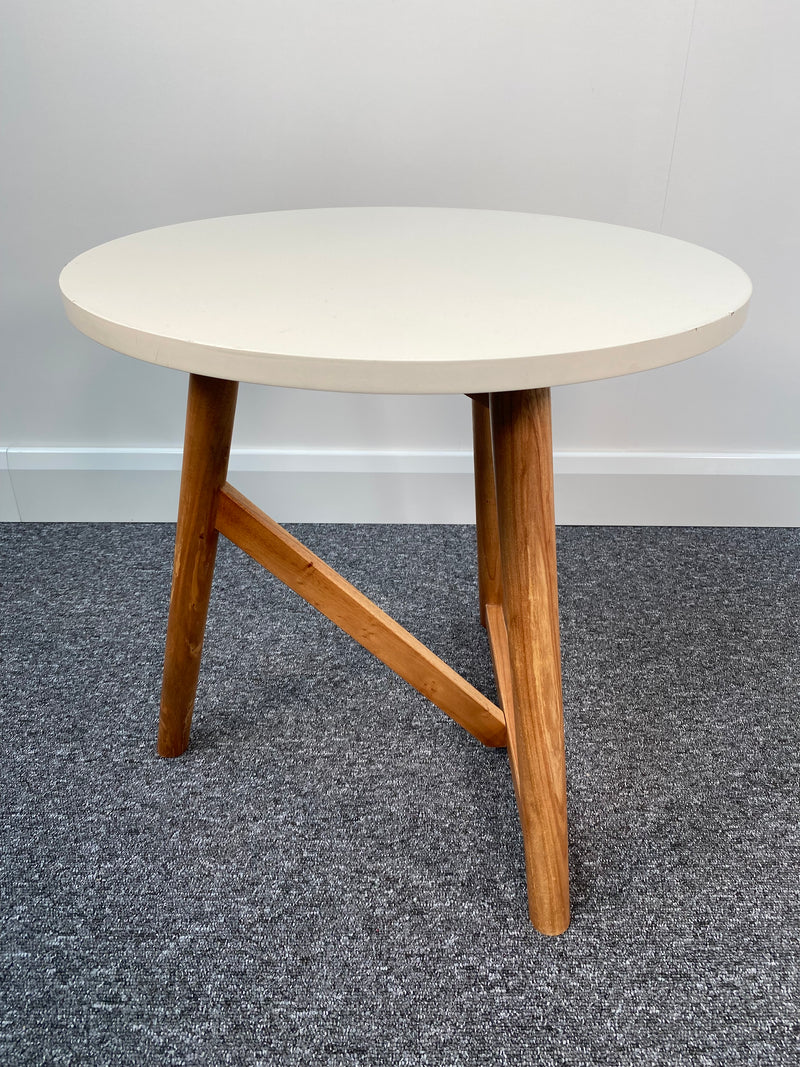 Hamar Round Side Table: White