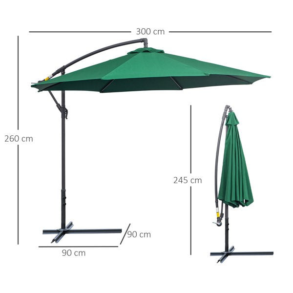 Amazonia Cream 3m Cantilever Outdoor Parasol