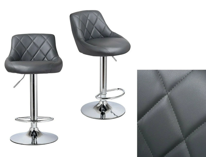 Pair of Sievers Grey Height Adjustable Swivel Bar Chairs