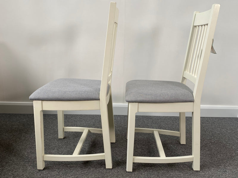 Pair of Newquay White & Light Grey Dining Chairs