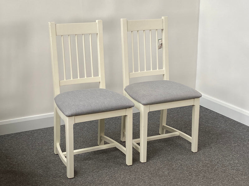 Pair of Newquay White & Light Grey Dining Chairs