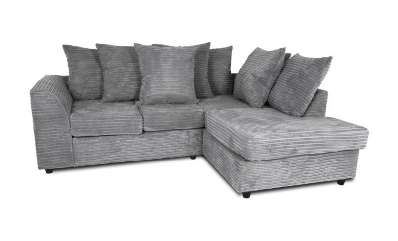Bryant Grey Cord Corner Sofa: Left or Right Orientation