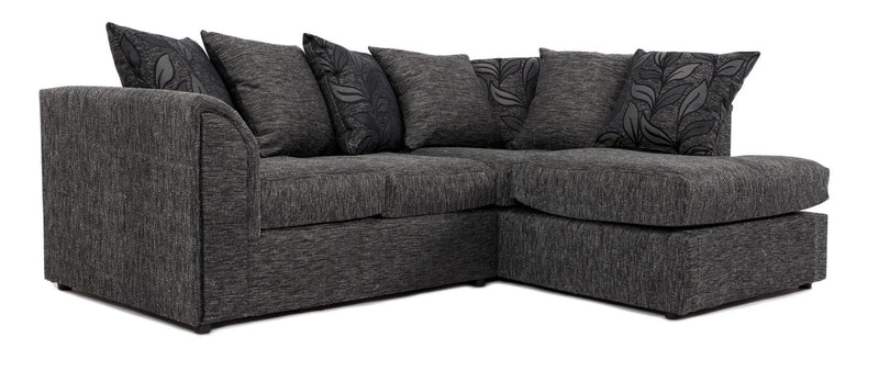 Bryant Slate Grey Upholstered Corner Sofa: Left or Right Orientation