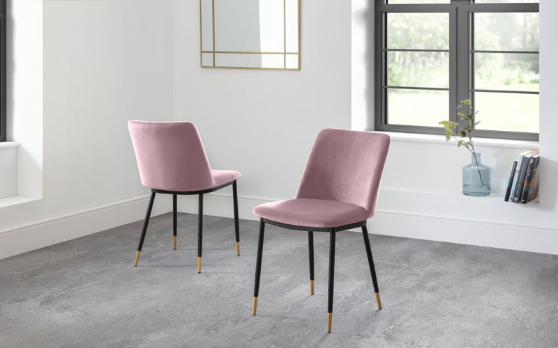Pair of Pink Delaunay Dining Chairs