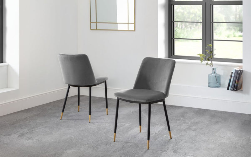 Pair of Grey Delaunay Dining Chairs