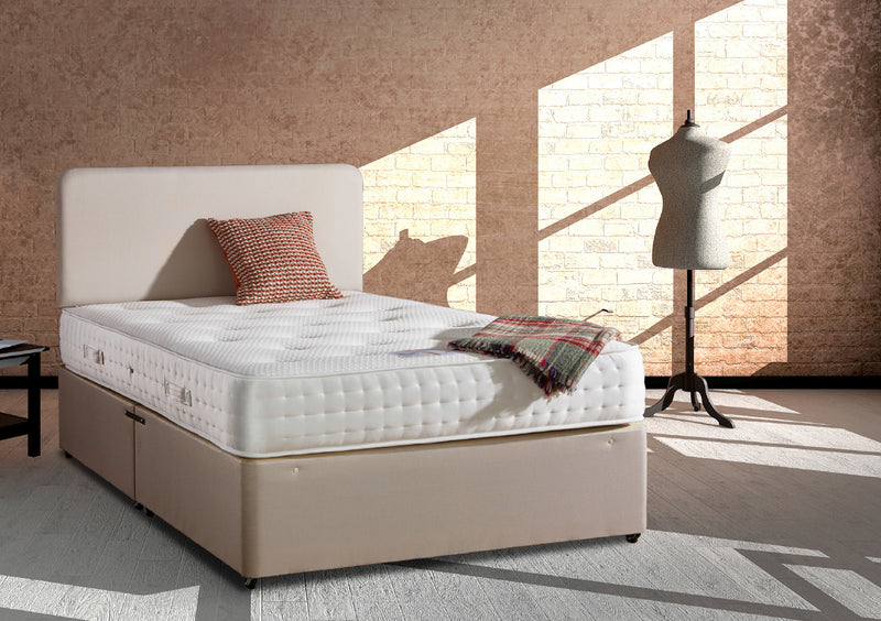 Upholstered Fabric Divan Bed Base with Optional Headboard