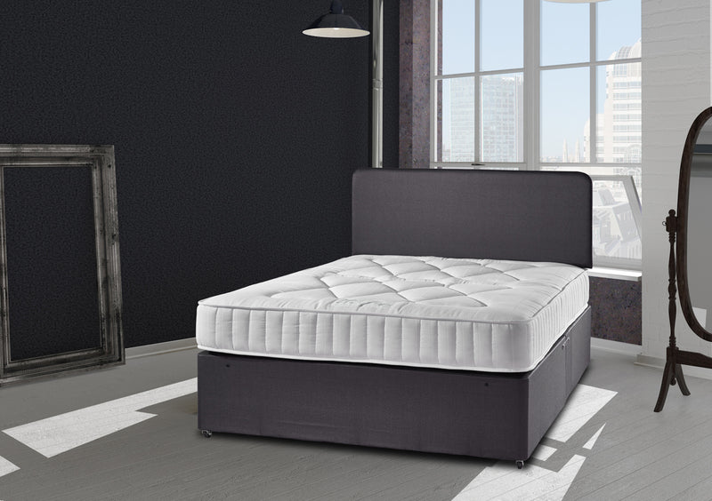 Upholstered Fabric Divan Bed Base with Optional Headboard