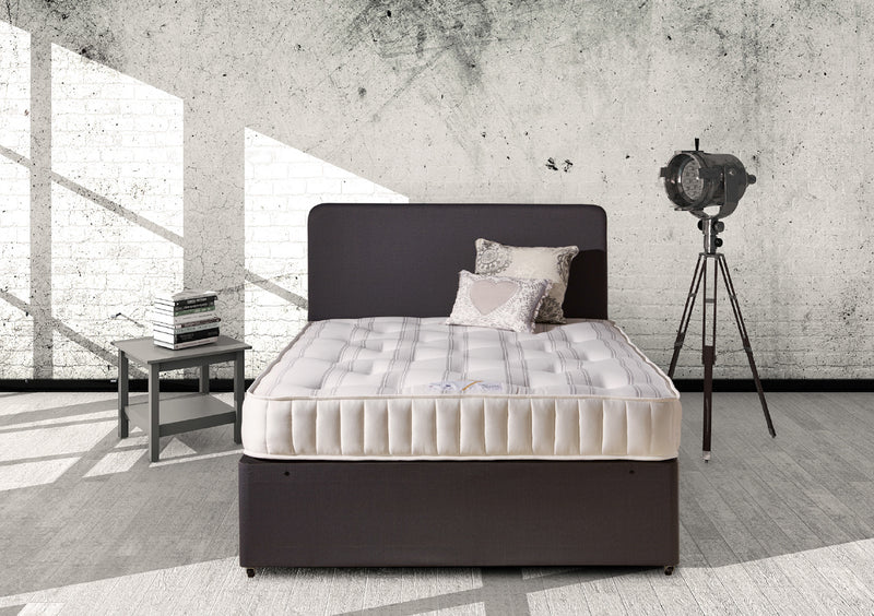 Upholstered Fabric Divan Bed Base with Optional Headboard