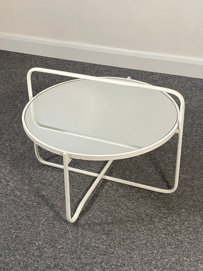 Fawley White Iron & Mirror Coffee Tray Table