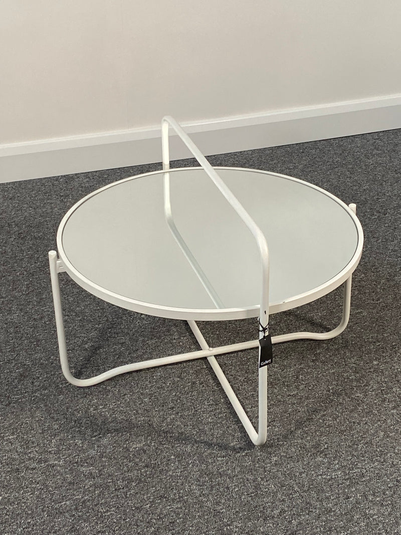 Fawley White Iron & Mirror Coffee Tray Table