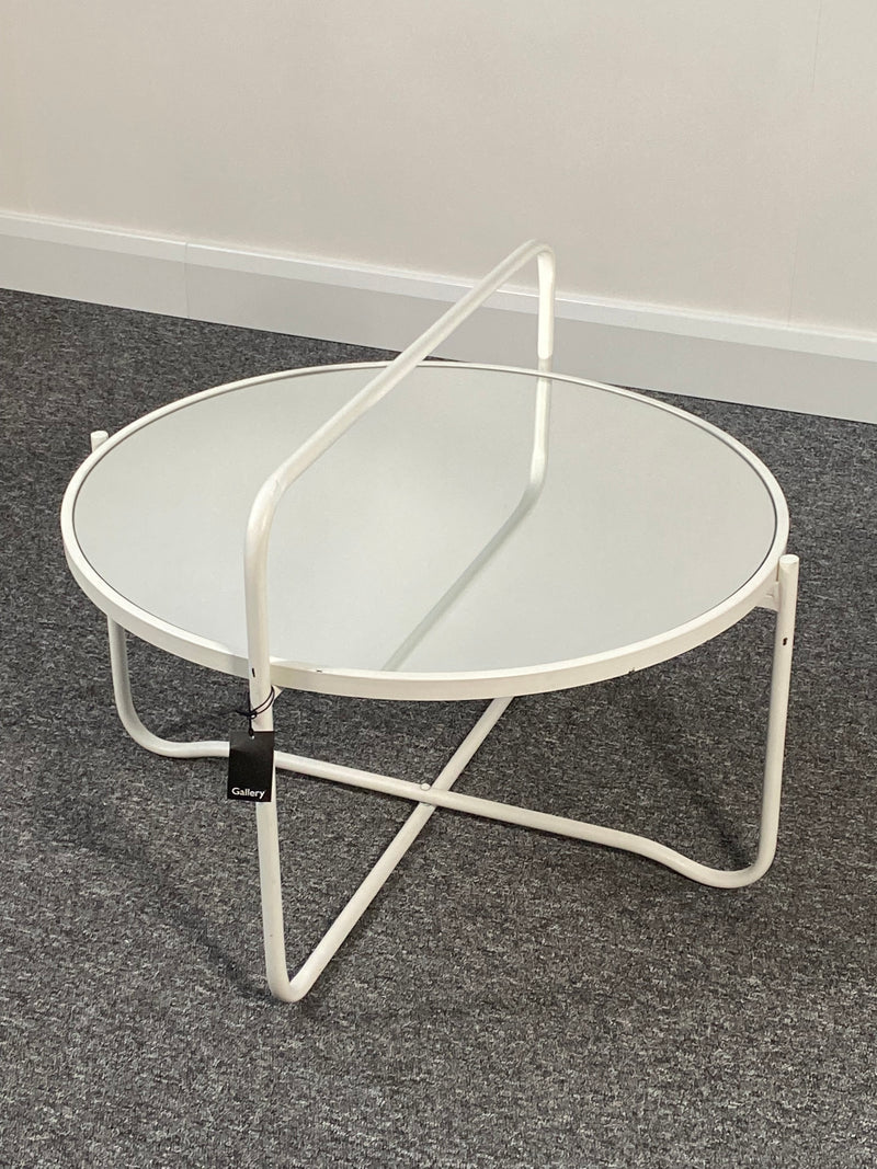 Fawley White Iron & Mirror Coffee Tray Table