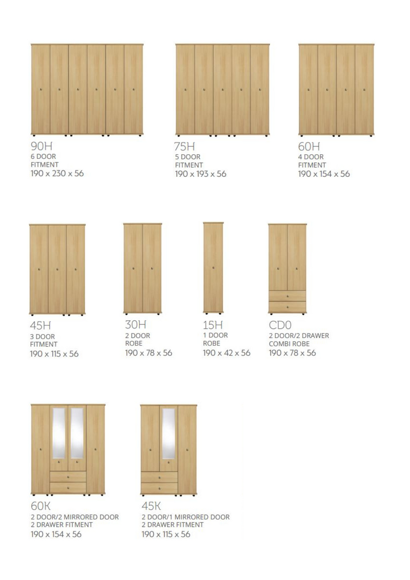 Newton Bedroom Furniture - Choose Your Fitment, Colour and Handles