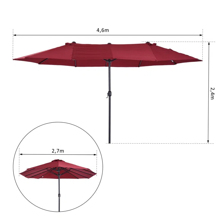 Freeport 4.6m Outdoor Canopy Parasol: Wine